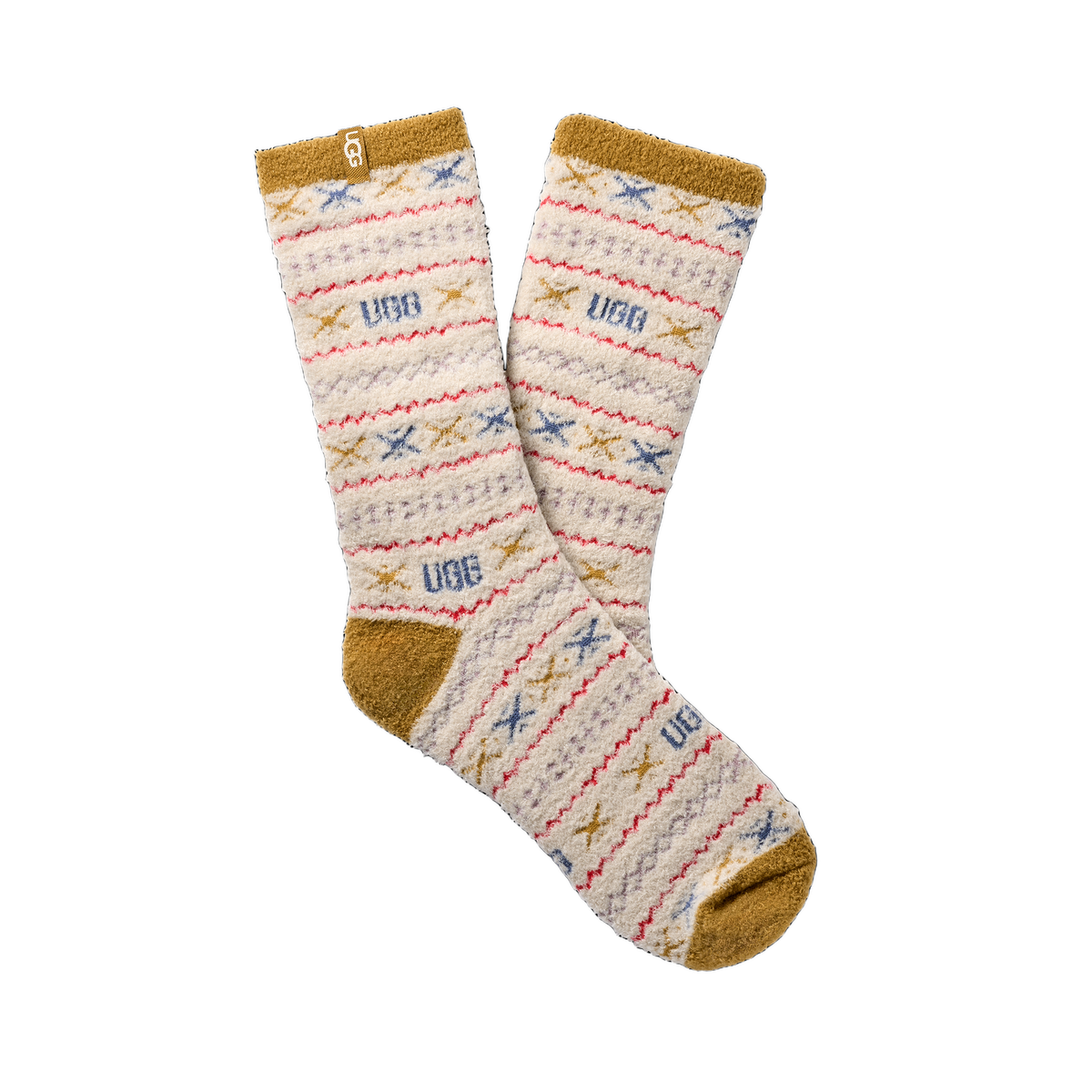UGG Women's Leslie Graphic Crew Sock Ochre Green Multi UGGisle
