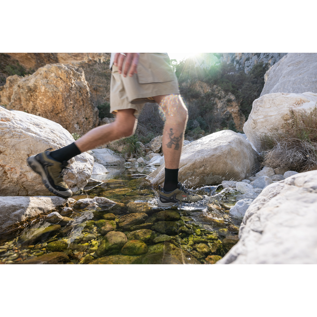 Keen Men's Targhee IV Waterproof HIking Shoe in Dark Olive Gold Flame