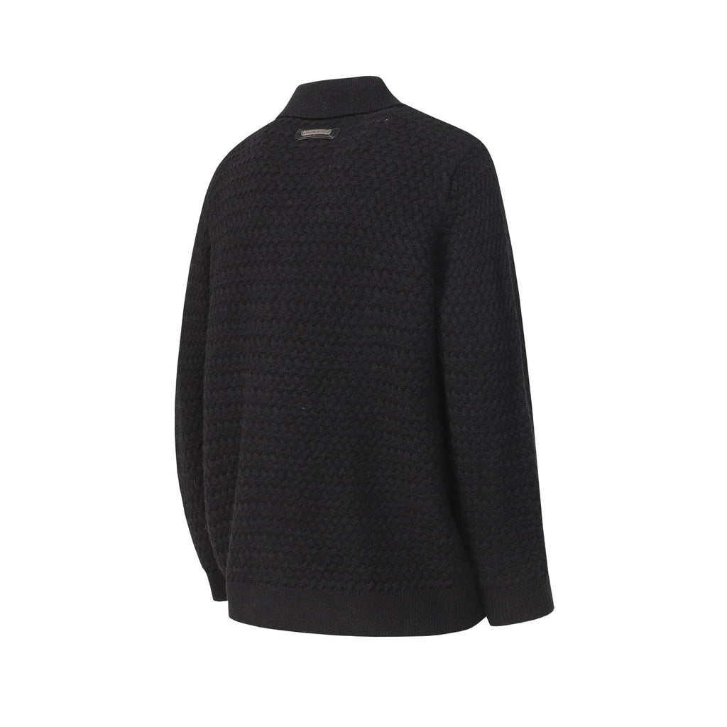 Chrome Hearts Gothic Cross Knit Cardigan - Black Grey Streetwear Jacket 904