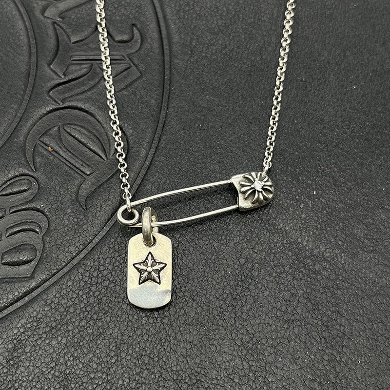 Chrome Hearts pin necklace with various elements