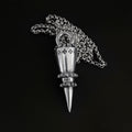 Chrome Hearts distressed cross rivet bullet pendant