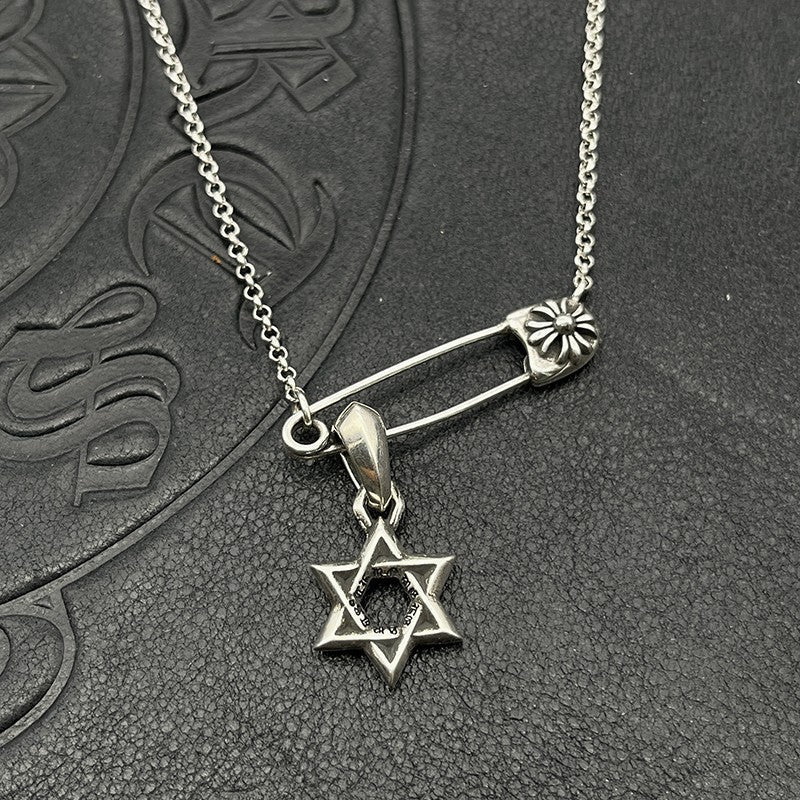 Chrome Hearts pin necklace with various elements