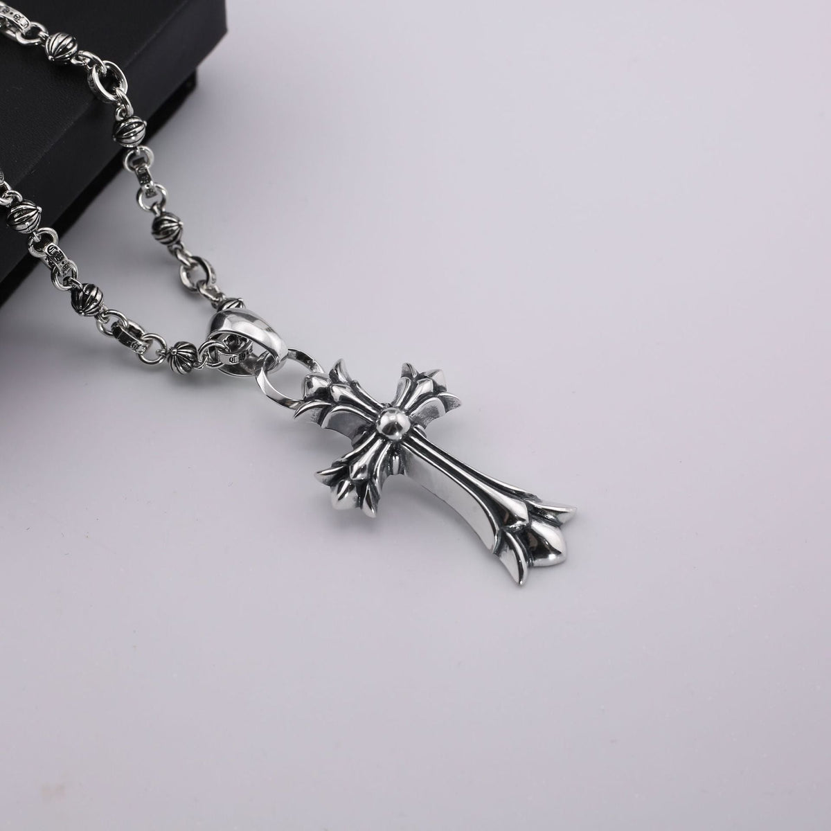 Chrome Hearts old retro large pendant S925 sliver cross necklace