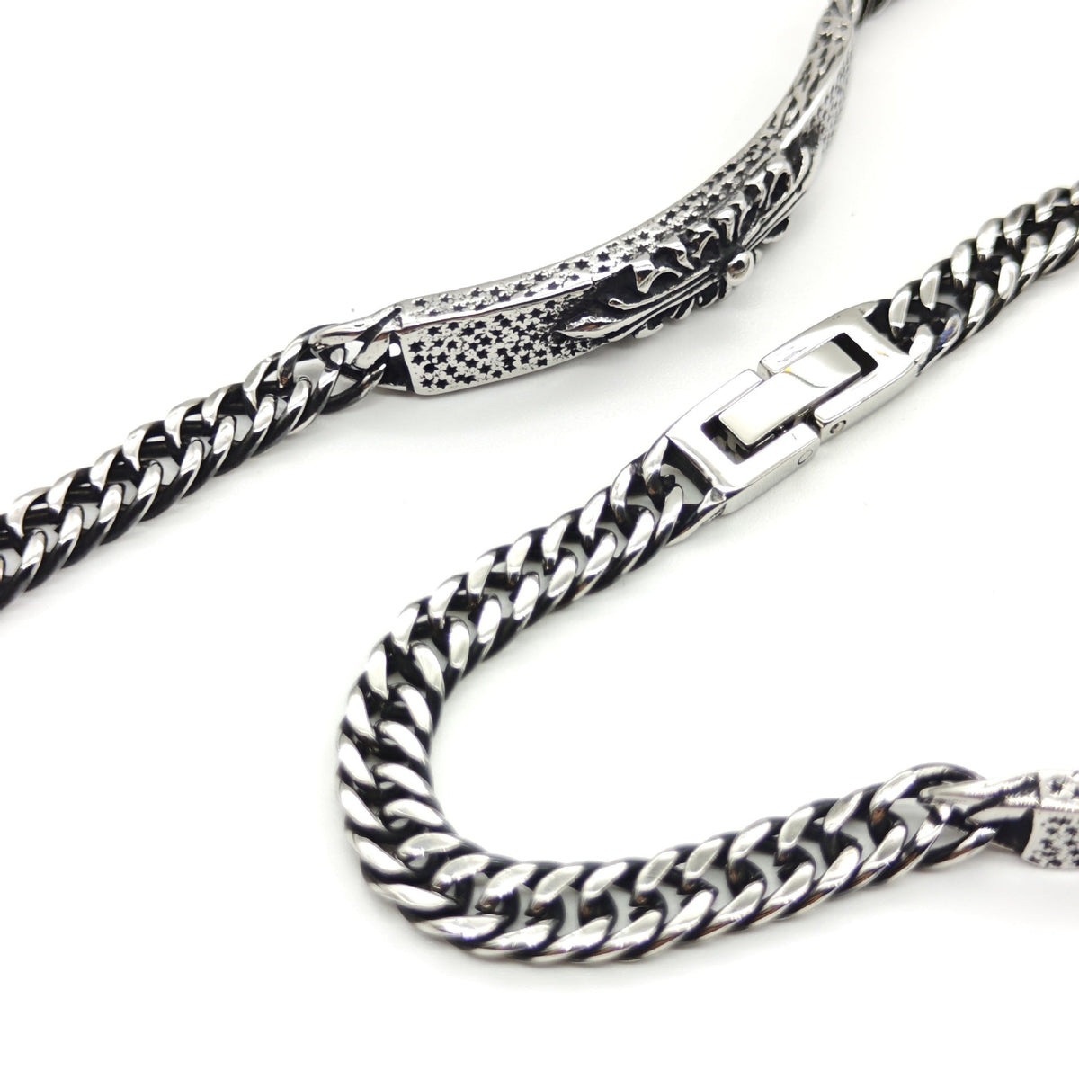 Chrome Hearts stainless steel retro polished Gothic style bracelet
