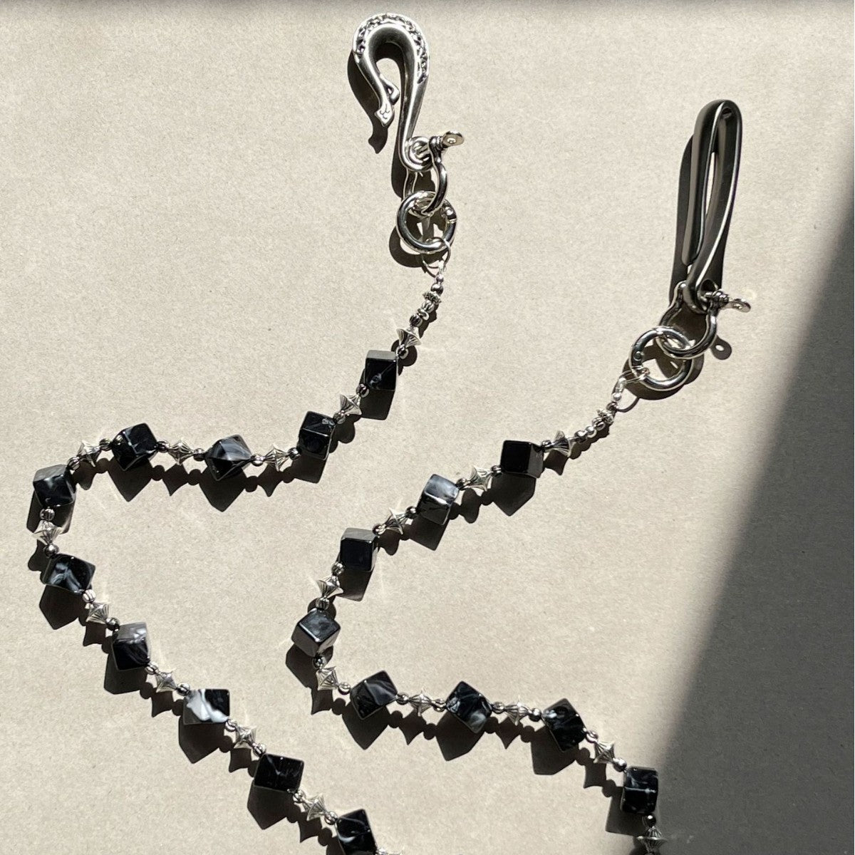 Chrome Hearts Black smudged dark style pure handmade design trouser chain