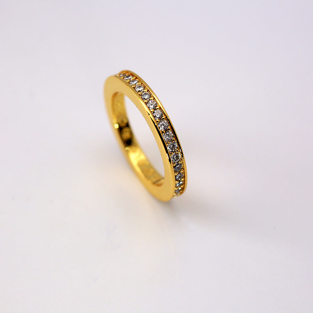 Chrome Hearts 24k Gold-plated Cross Full Diamond Ring
