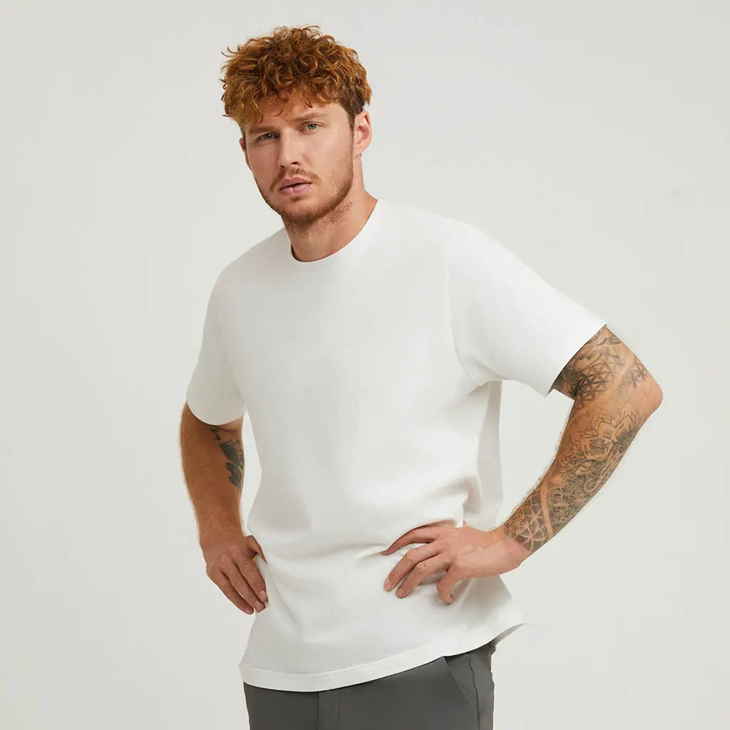 WHITE LOOPWHEELED T-SHIRT 3-PACK