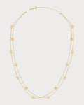 CELINE Triomphe Pearl Double Necklace Brass(Gold)