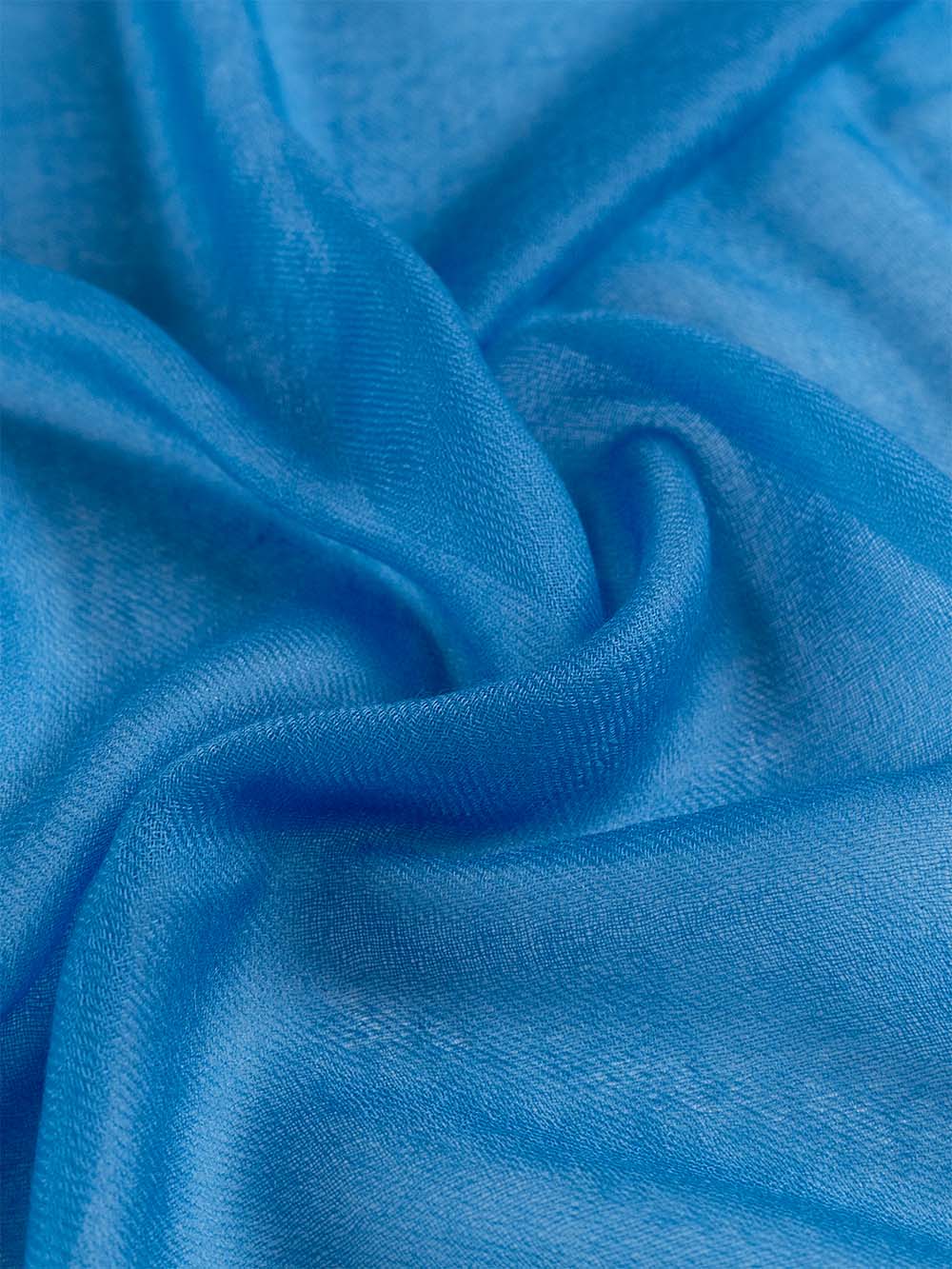Square - Featherlight Solid Cashmere Scarf - French Blue