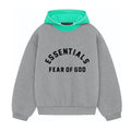 Fear of God Essentials SS24 Nylon Fleece Hoodie Dark Heather Oatmeal/Mint Leaf