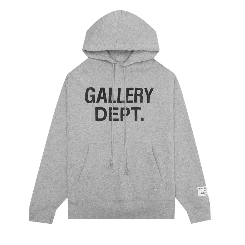 Gallery Dept. Center Logo Hoodie Heather Grey/Black