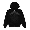 Sp5der OG Web V2 Rhinestone Zip Up Black